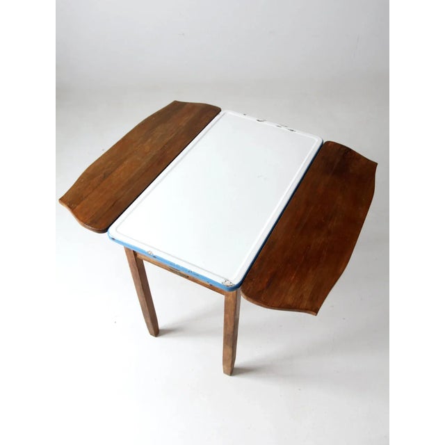 Antique Enamel Top Table Chairish