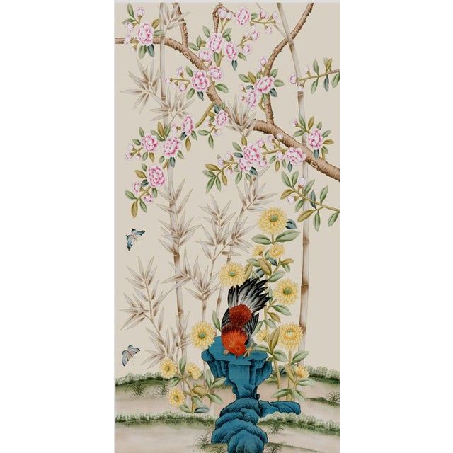 24'*48"/Pane, a Set of Two Panels Vintage Style Chinoiserie Wall Artwork (No Frame) For Sale - Image 4 of 9