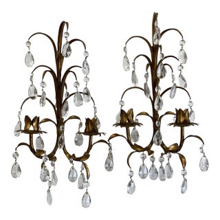 Vintage Gilt Candle Sconces - Pair For Sale