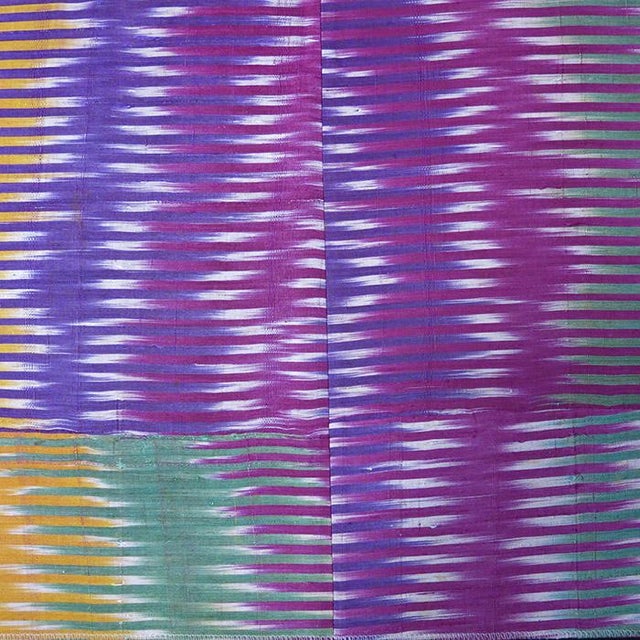 Central Asian Buxårå (Bukhara), Özbekistan (Uzbekistan) Silk Ikat Fragment Silk Ikat Adras Fragment from Buxårå (Bukhara),...