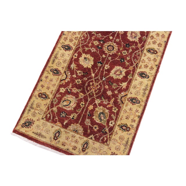 Ziegler Red/Gold Wool Runner Rug- 2'7'' X 11'10'' For Sale - Image 4 of 10