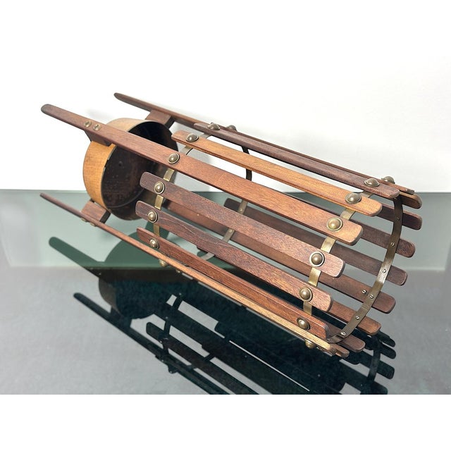 1960s Vintage Wood and Metal Magazine Rack, 1960s For Sale - Image 5 of 9