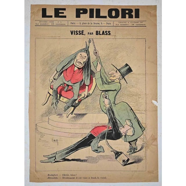 Le Pilori, Vissé, Original Lithograph, 1887 For Sale - Image 3 of 3