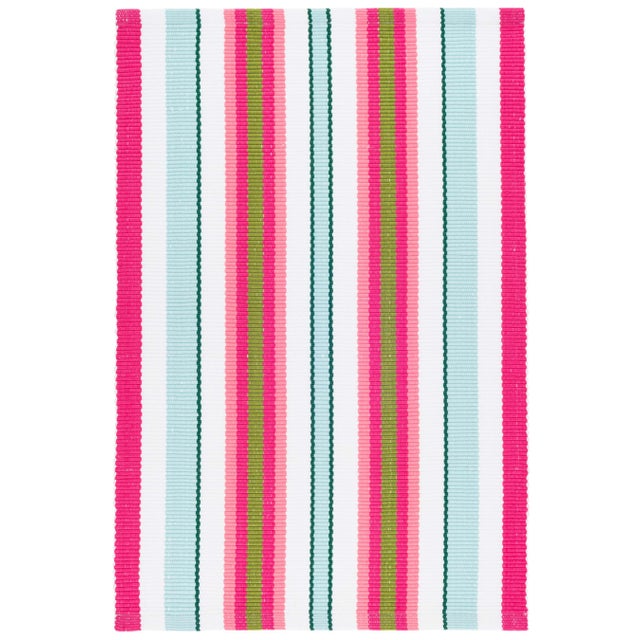 Dash & Albert by Annie Selke Watermelon Stripe Indoor/Outdoor Rug, 8' x