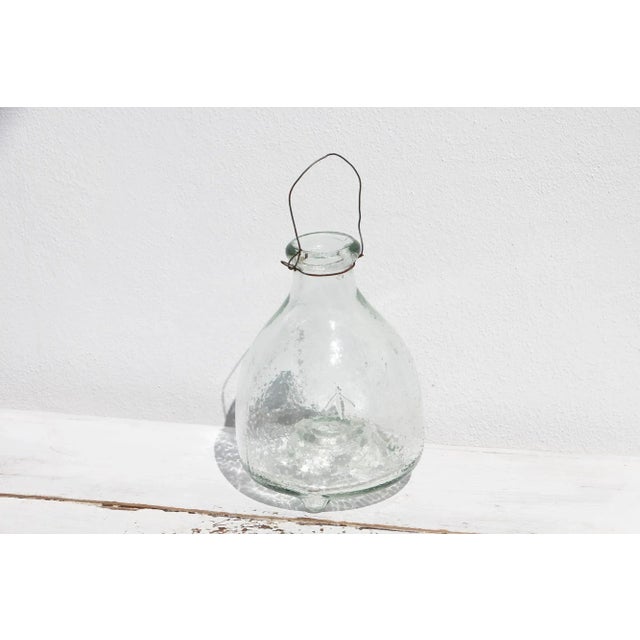 1980s Vintage French Fly Trap Glass Bottle With Relief Decoration For Sale - Image 13 of 13