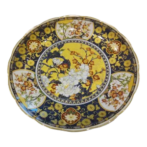 Vintage Japanese Footed Imari Design Floral Bowl