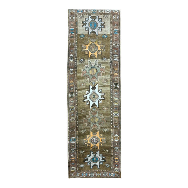 Vintage Turkish Hand Knotted Wool Runner 4’10” X 14’10” For Sale