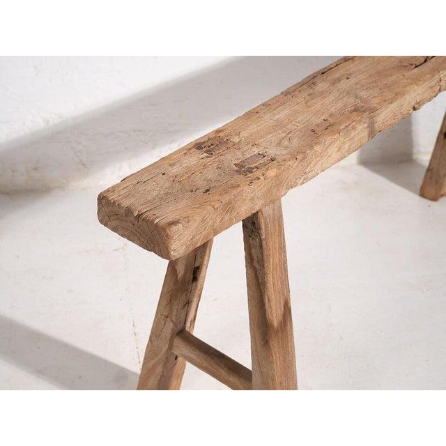 Antique solid wood bench (c.1870) dimensions: length: 120 cm depth: 15 cm height: 51 cm style: qing dynasty materials and...