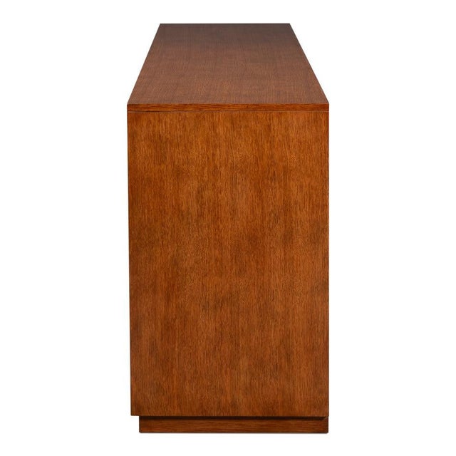 Old-World Marquetry Credenza, 86" - Walnut and Oak With Burl-Inset For Sale - Image 4 of 12
