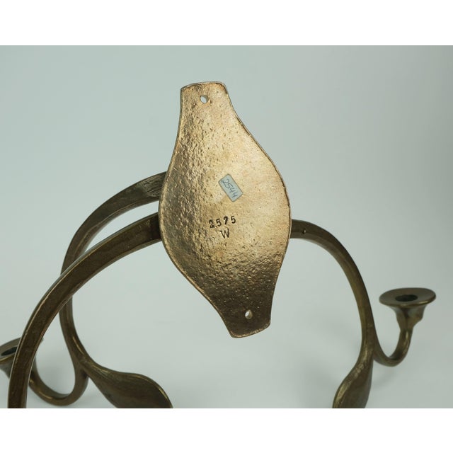 Mid-Century Modern Brutalist Bronze Wall Candleholder with 3 Swivel Arms, 1960s-1970s For Sale - Image 10 of 11