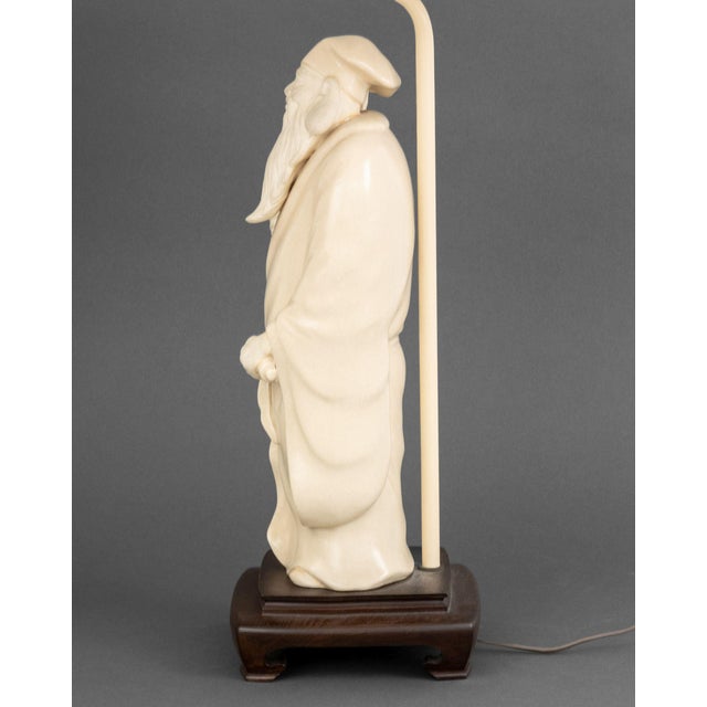 James Mont Style Figural Ceramic Table Lamps, Pair For Sale - Image 12 of 14