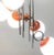 Orange and Chrome Sputnik Six Lamp Pendant Light, 1960s For Sale - Image 4 of 5