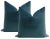 22" French Blue Contemporary Velvet Pillows - a Pair For Sale - Image 4 of 4