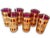 Morphew Abode 1970s Culver Ruby Red Mid - Century Modern 22k Detailed High Ball Glassware Set- 6 Pieces For Sale - Image 9 of 11