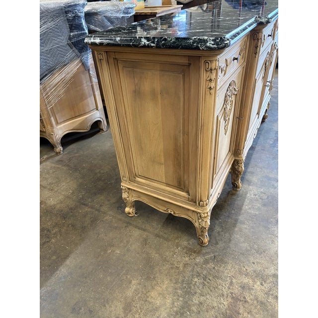 French Early 20th Century Enfilade Louis XV Style Marble Top Bleached From Aix en Provence France. For Sale - Image 3 of 6