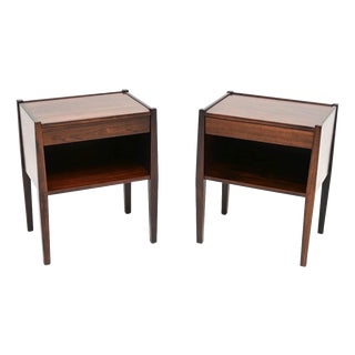Vintage Danish Bedside Cabinets attributed to Poul Hundevad, 1960, Set of 2 For Sale