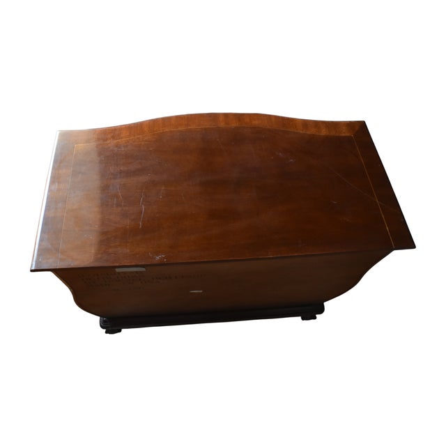 Late 20th Century Drexel Heritage Heirloom Collection Mahogany Bombe Chest With Brass Hardware For Sale - Image 5 of 6