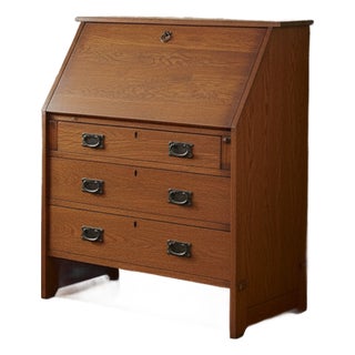 Mission Solid Oak Secretary Desk - Michaels Cherry For Sale