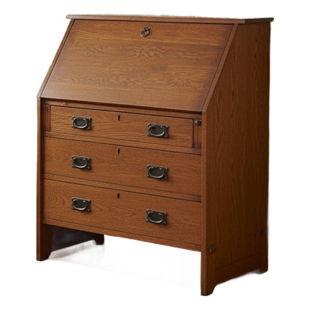 Mission Solid Oak Secretary Desk - Michaels Cherry For Sale