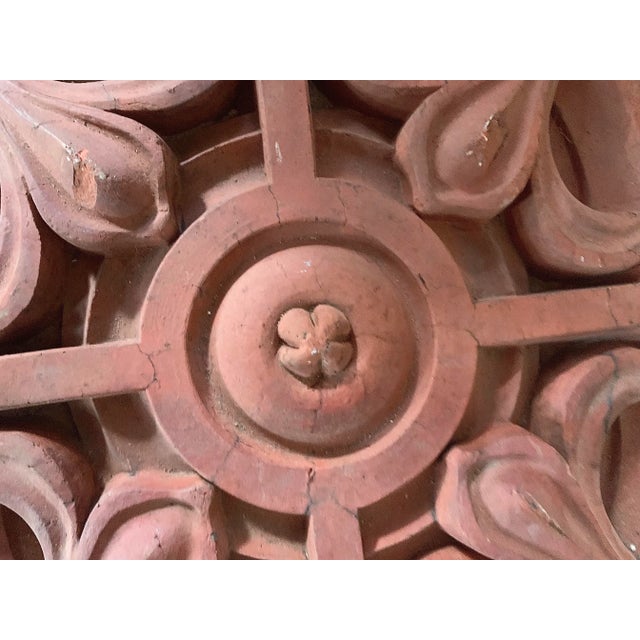 Brick Red Late 19th Century Victorian English Architectural Terracotta Molded Ornamental Building Brick, Tile For Sale - Image 8 of 12