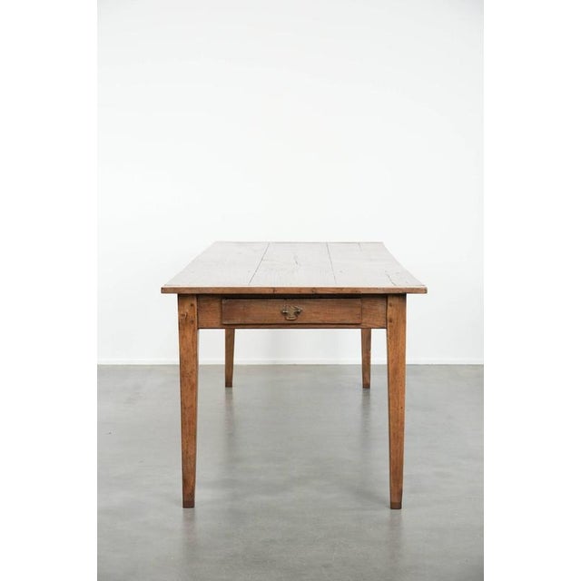 Antique French Oak Farmhouse Dining Table with Drawers For Sale - Image 3 of 18