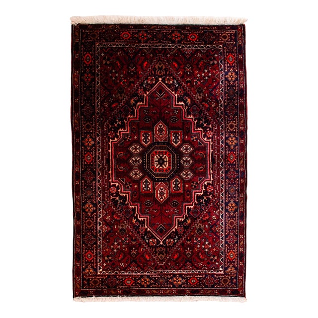 Vintage Middle Eastern Hamadan Rug in Hand-Knotted Wool, 1980s For Sale