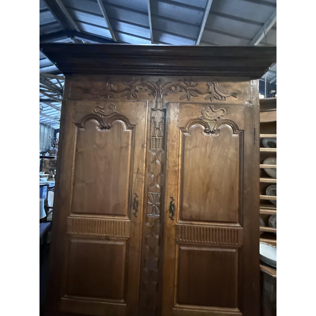 Brown Louis XV Norman Wardrobe in Oak For Sale - Image 8 of 9