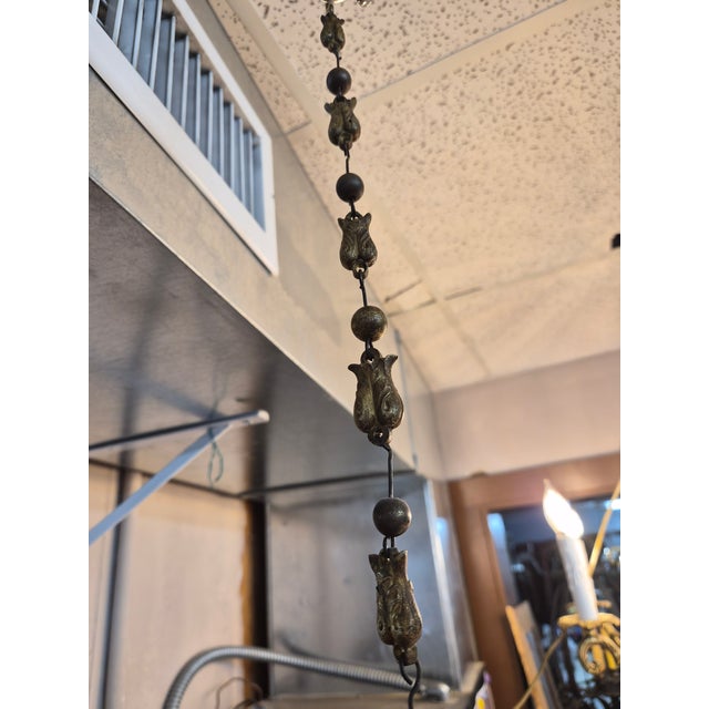 Metal Early 1800s Gold Gilded Bronze Candle Chandelier For Sale - Image 7 of 11