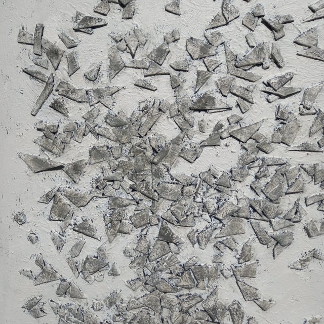 Very Large 39' X 39' Natural Palette Yellow Butter & Tan Relief Abstraction by Diane Grant For Sale - Image 4 of 6
