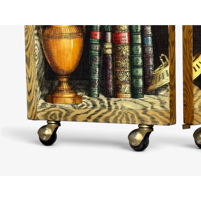 Piero Fornasetti, Rare Trompe L’Oeil “Libri” Four-Panel Folding Screen, Italy, 1999 For Sale In New York - Image 6 of 10