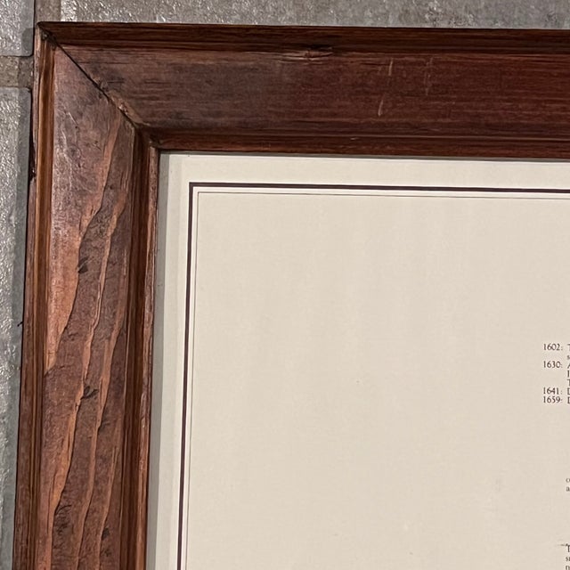 Beige Vintage Framed 1974 Historical Map of Nantucket, Tuckernuck, Gravelly, and Muskeget by Reverend F C Ewer For Sale - Image 8 of 17