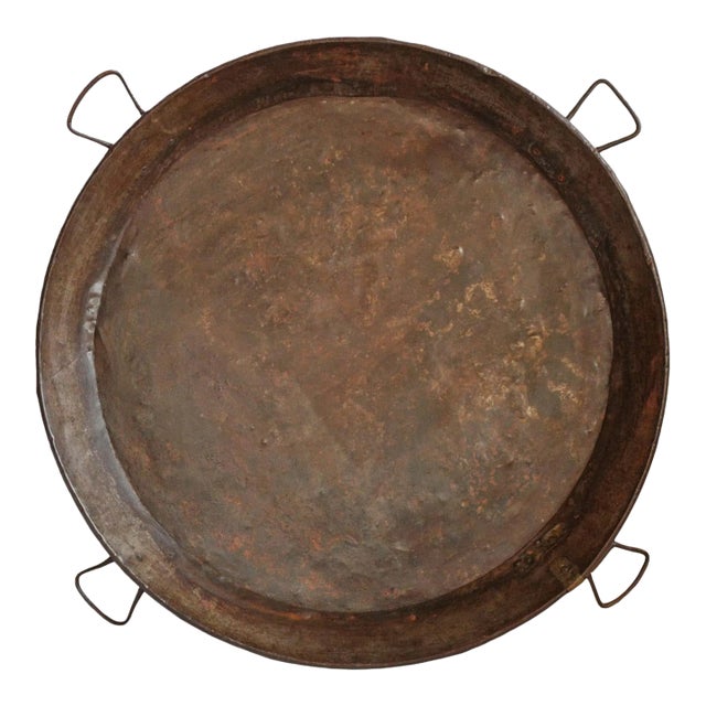 Mid 20th Century Giant Iron Round Tray For Sale