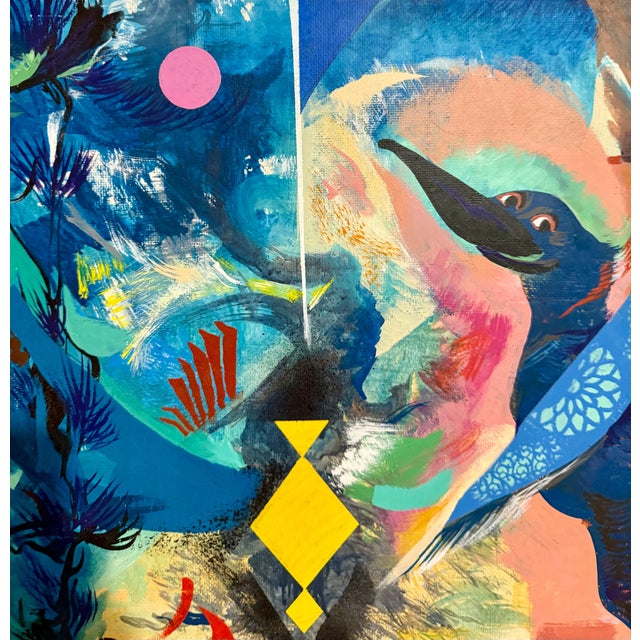 Andrene Kauffman, Andrene Kauffman Circus or Zoo Abstract Oil Painting Chicago WPA Woman Artist, c.1940's For Sale - Image 9 of 12