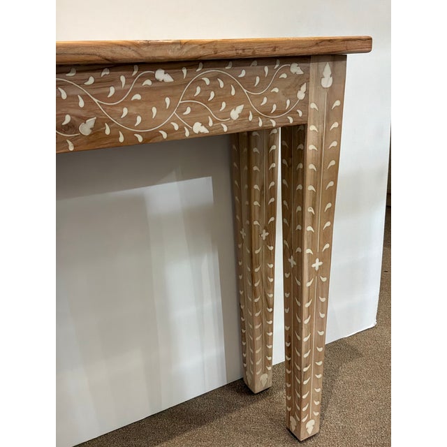 Wood Made Goods Co Tamsin Teak & Bone Console For Sale - Image 7 of 9