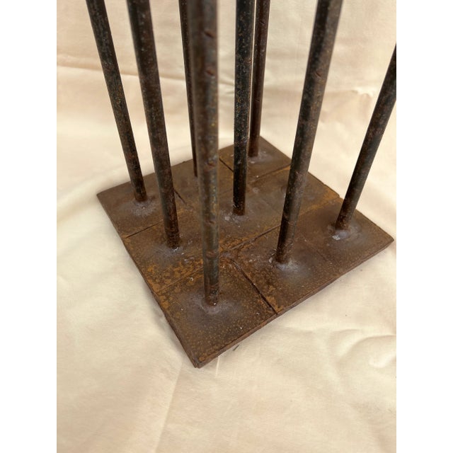 Metal 1960s Iron Floor Candle Holder in the Style of Harry Bertioa For Sale - Image 7 of 8