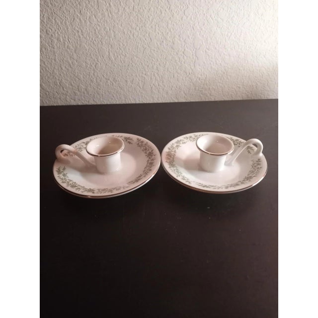 Ceramic 1980s Mikasa Porcelain Chamberlain Candlestick Holders Set of 2 For Sale - Image 7 of 7