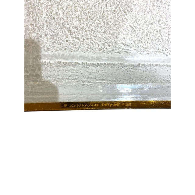 Extra-Large Annieglass Roman Antique Gold Trim Glass Tray For Sale - Image 12 of 12