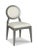 A classic design with graceful tapered legs that are joined by rails that hold an upholstered seat and oval back....