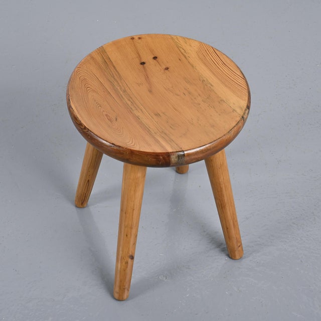 Brown Vintage French Stool from René Martin, 1960s For Sale - Image 8 of 11