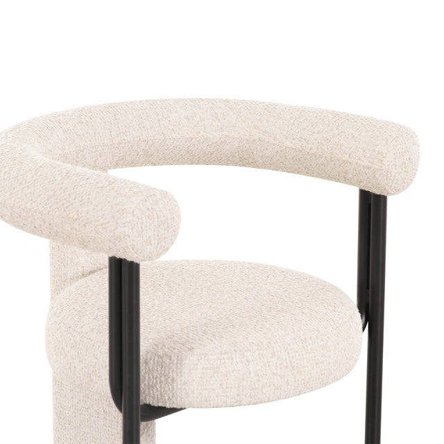 Synn Cream Performance Boucle Dining Chair For Sale - Image 4 of 6
