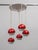 Metal Space Age Red and White Five Metal Globes Cascade Pendant from Lyfa, 1969 For Sale - Image 7 of 11