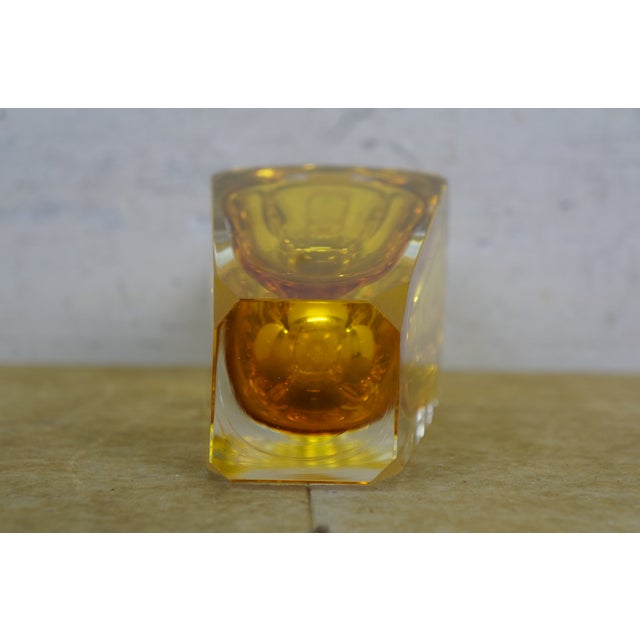 Mid 20th Century Mid Century Modern Italian Murano Yellow Sommerso Glass Decanter Bottle Stopper For Sale - Image 15 of 18