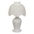 1970’s White Wicker Scalloped Table Lamp For Sale