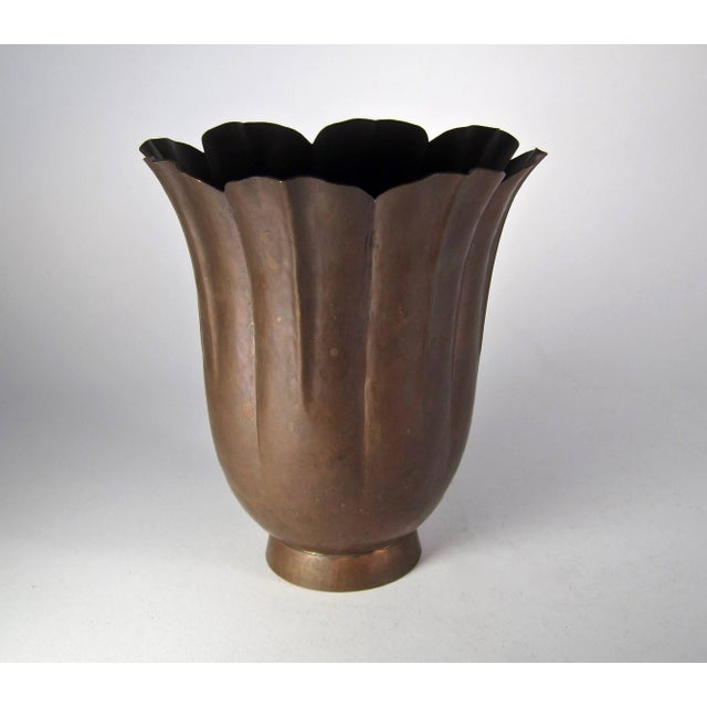 Marie Zimmermann Arts and Crafts Fluted Floriform Vase For Sale - Image 4 of 9