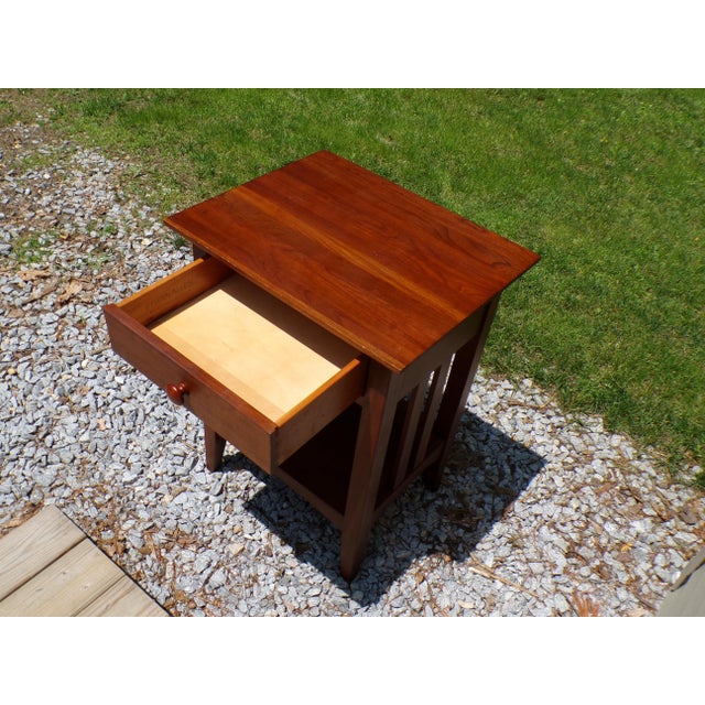 Wood Vintage Ethan Allen American Impressions Cherry Nightstand End Table For Sale - Image 7 of 11