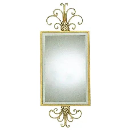 Traditional Hand Wrought Iron Mirror With Gold Leaf Frame For Sale In New York - Image 6 of 6