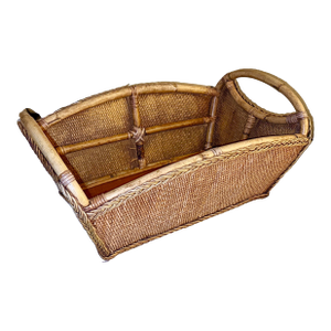 Vintage Bamboo and Rattan Wicker Basket