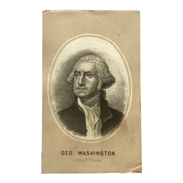 Extremely Rare Collectible 1869 L. Prang & Co. George Washington 1st Card For Sale