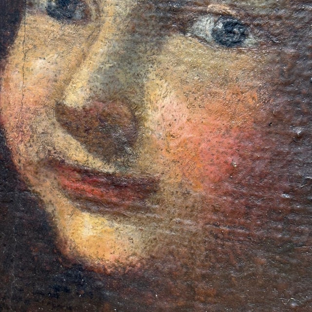 Angel-Putto Face, 1800s, Oil on Canvas, Framed For Sale - Image 9 of 12