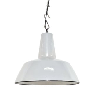 Vintage Enamel Pendant Lamps, 1950s For Sale